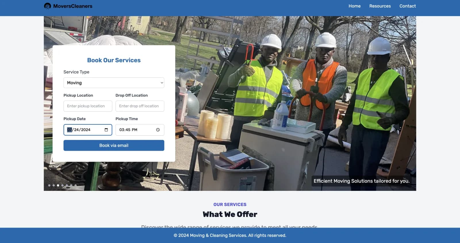 Movers & Cleaners website preview