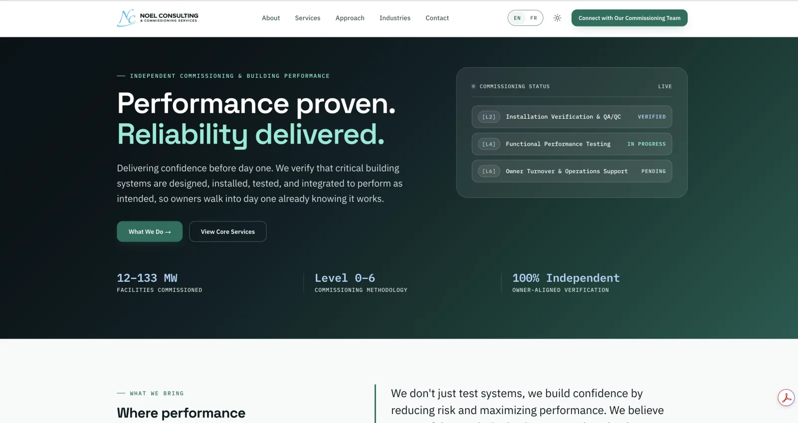 Noel Consulting & Commissioning Services website preview