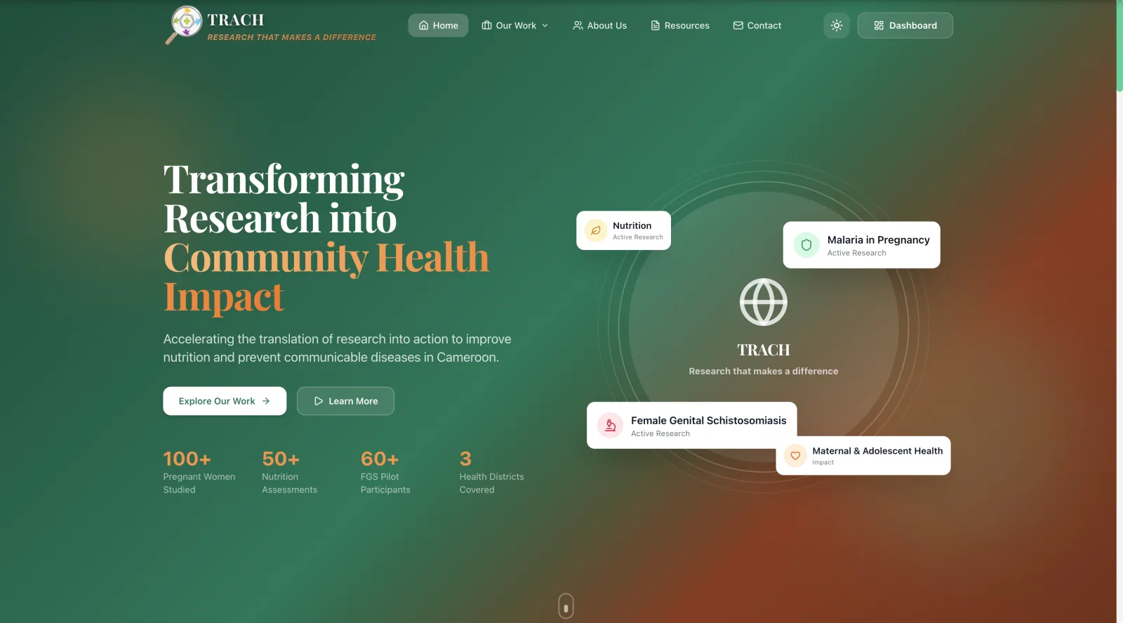 TRACH website preview