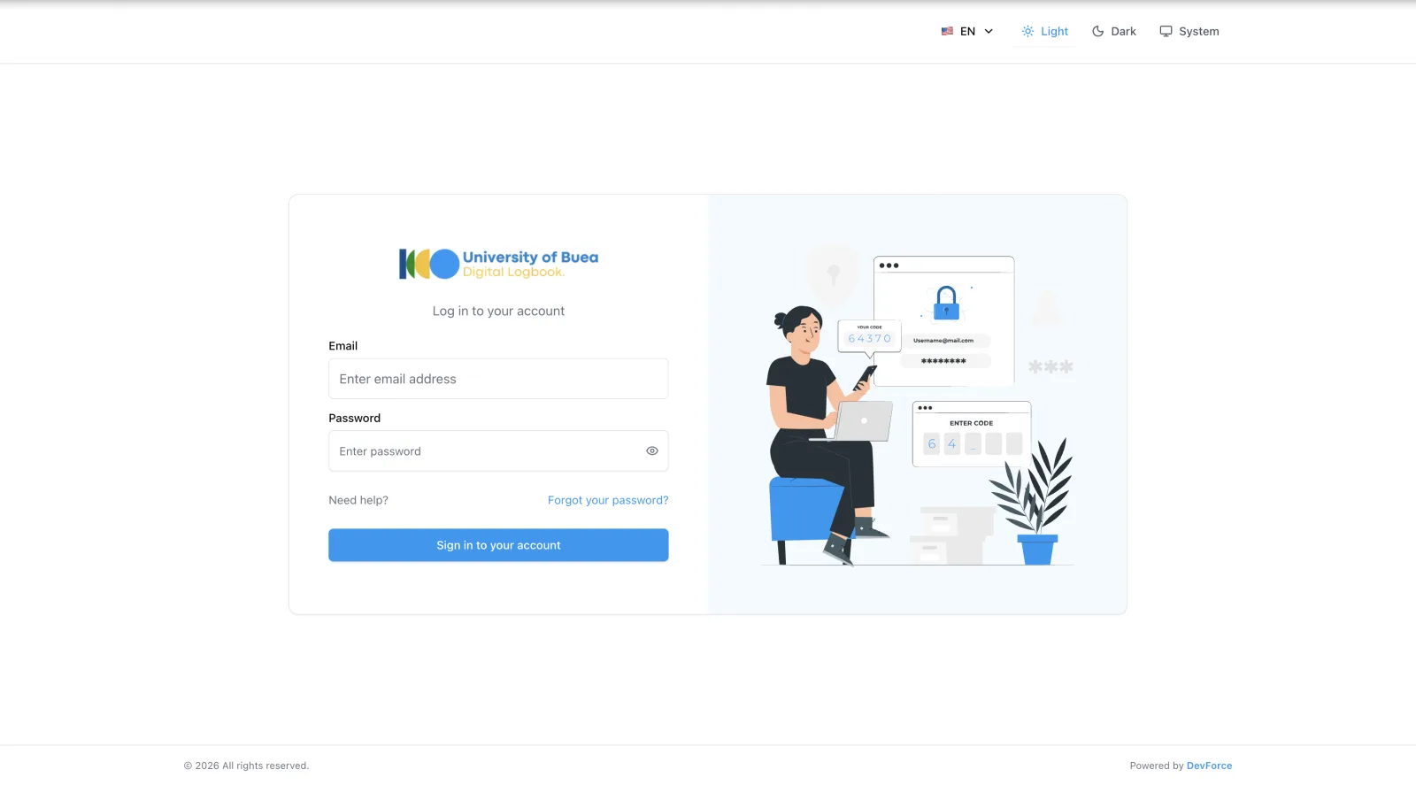 UB Logbook website preview